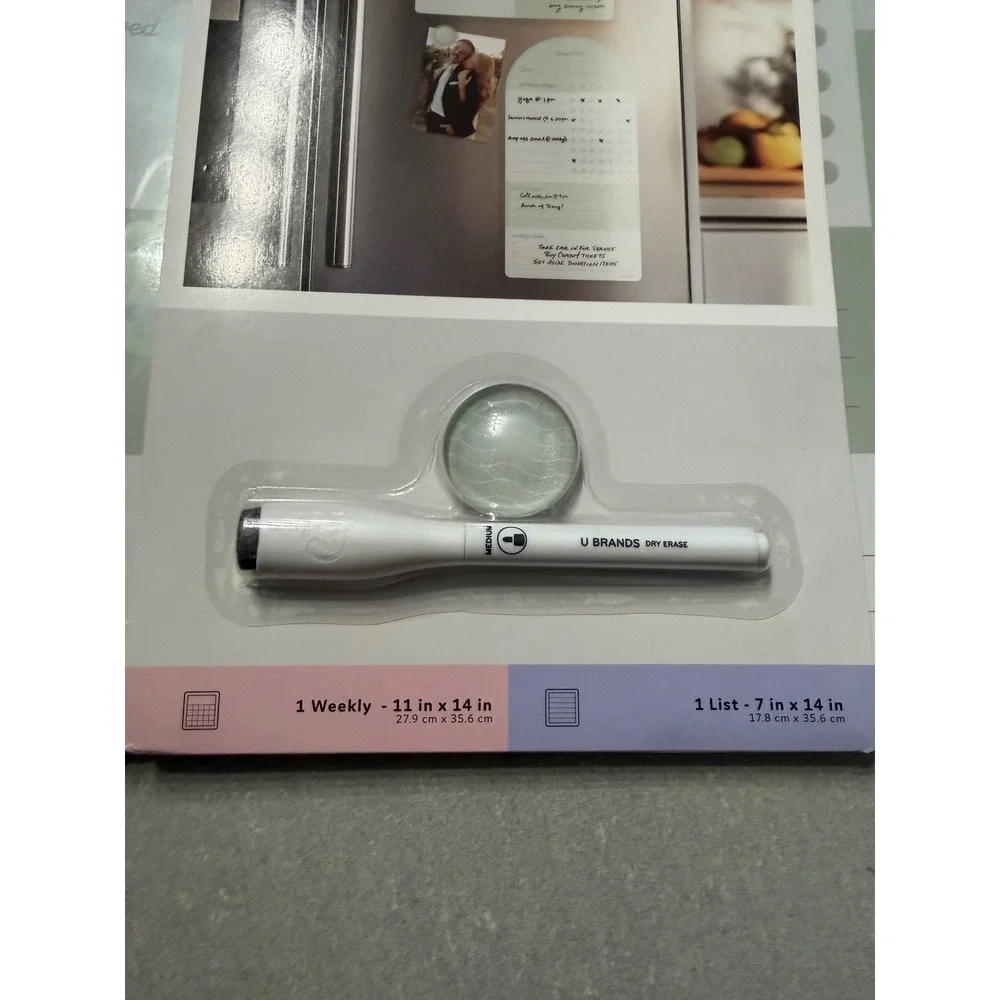 U Brands Magnetic Planner Set 2 Dry Erase Boards Weekly & List Sage Green NWT